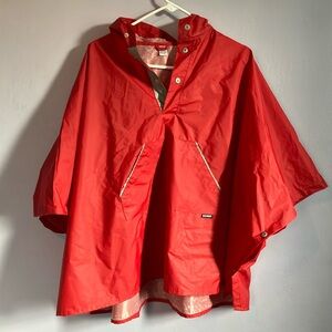 Old navy kids red poncho rain coat Sz S/M 6-8